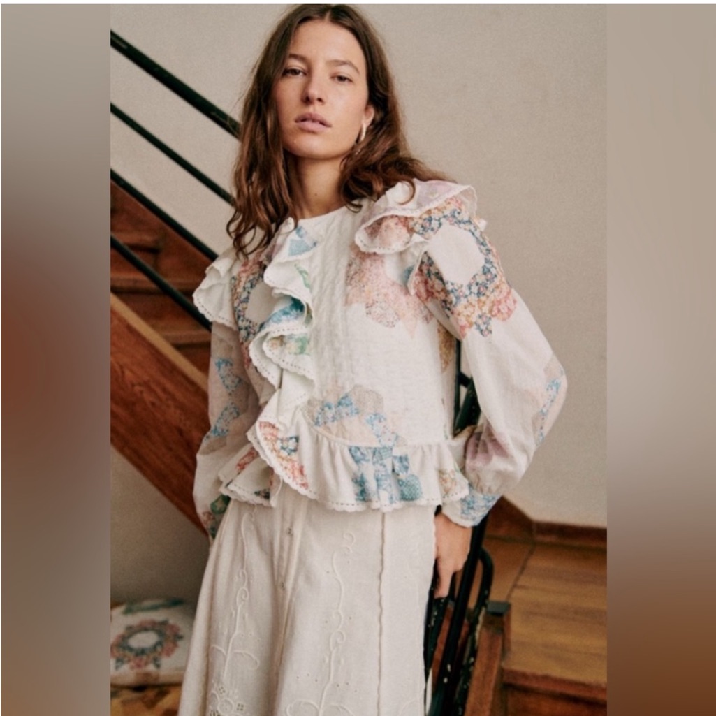 Sezane X Sea Ny Axel Blouse Jacket Quin Patchwork